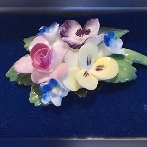 VTG W/Box Floral Bouquet Brooch Pin Royal Adderley Made in England